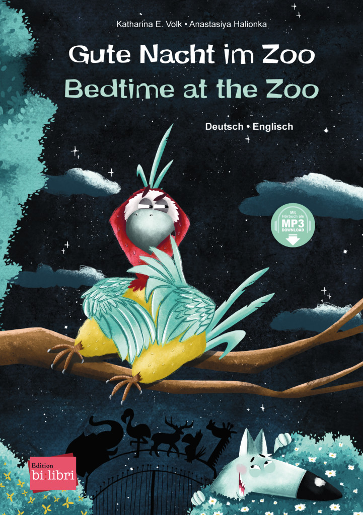Gute Nacht im Zoo, Kinderbuch Deutsch-Englisch mit MP3-Hörbuch zum Herunterladen, ISBN 978-3-19-069602-4