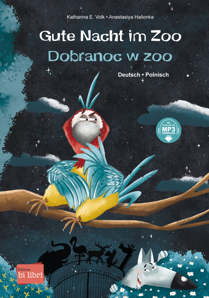 Gute Nacht im Zoo, Kinderbuch Deutsch-Polnisch mit MP3-Hörbuch zum Herunterladen, ISBN 978-3-19-119602-8