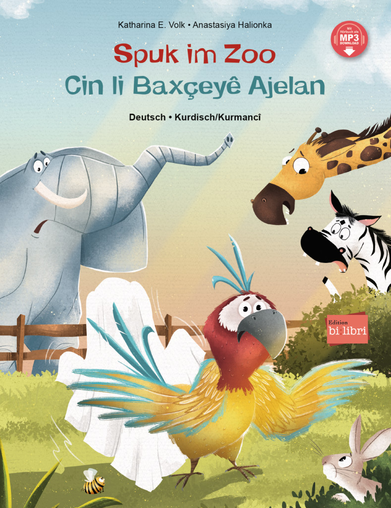 Spuk im Zoo, Kinderbuch Deutsch-Kurdisch/Kurmancî mit MP3-Hörbuch zum Herunterladen, ISBN 978-3-19-159621-7