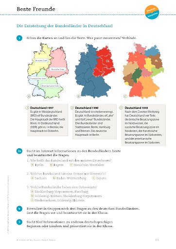 Die Entstehung der Bundesl&auml;nder in Deutschland