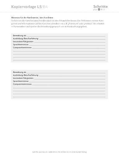Kopiervorlage, Lektion 05, B4