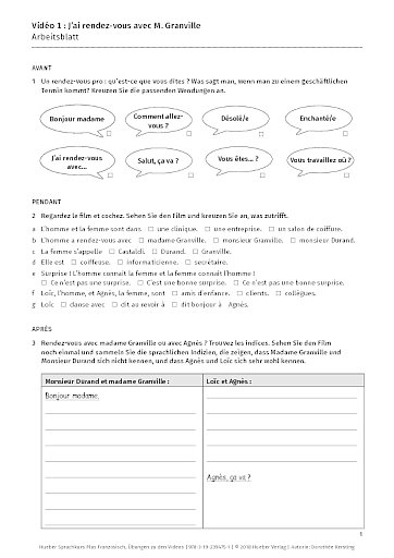 Übungen zu den Videos