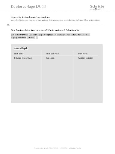 Kopiervorlage, Lektion 09, C3