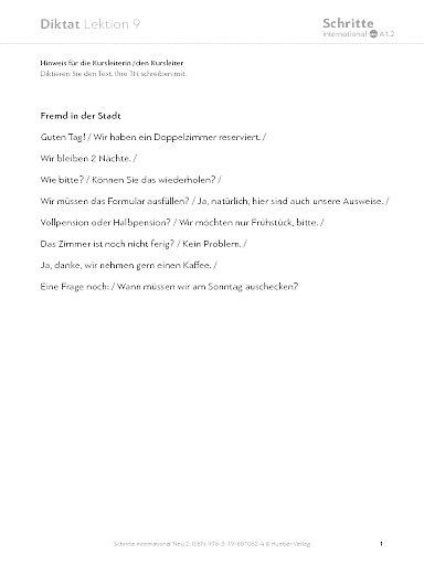 Lektion 09, Diktat