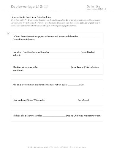 Kopiervorlage, Lektion 12, C2