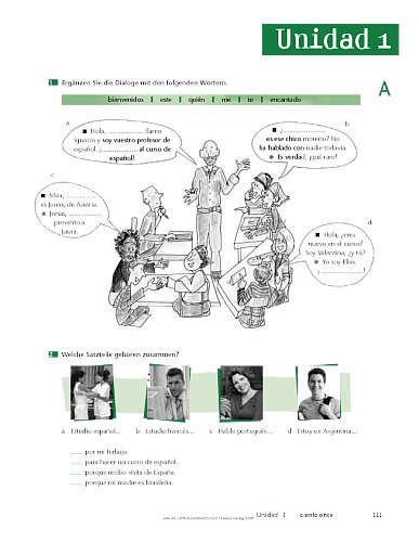 Arbeitsbuch, Unidad 1