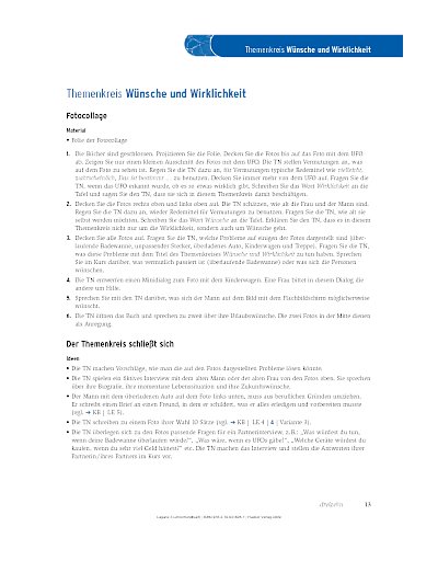 Themenkreis: Wünsche und Wirklichkeit