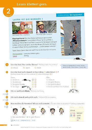 Lektion 2: Laura klettert gern.