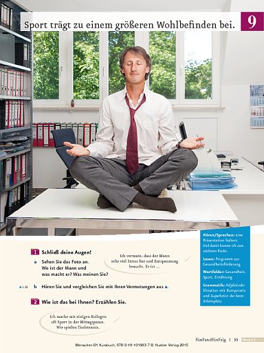 Lektion 9: Sport trägt zu einem größeren Wohlbefinden bei.