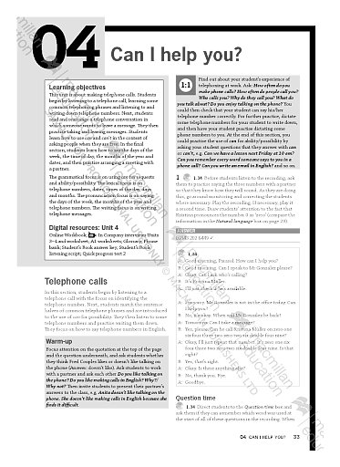 Teacher's Book Unit 4: Can I help you?