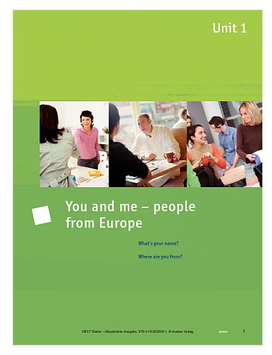 Student's Book Sample Unit 1