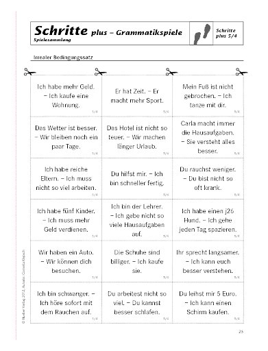 Grammatikspiel zu Schritte plus 5