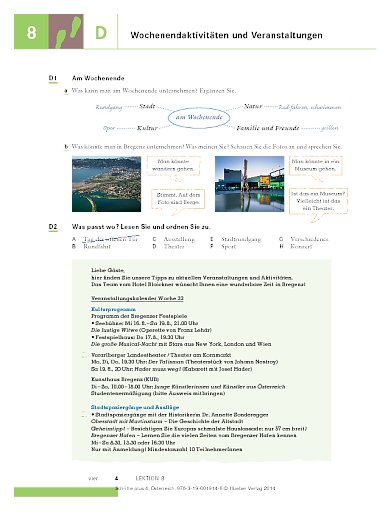 Lektion 8: Wochenendaktivitäten und Veranstaltungen