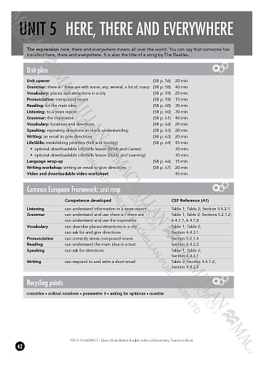 Teacher's Book, Unit 5: Here, There and Everywhere