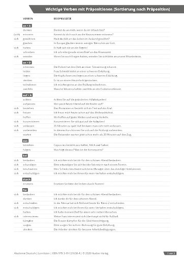 Lernliste 06 – Verben mit Präpositionen