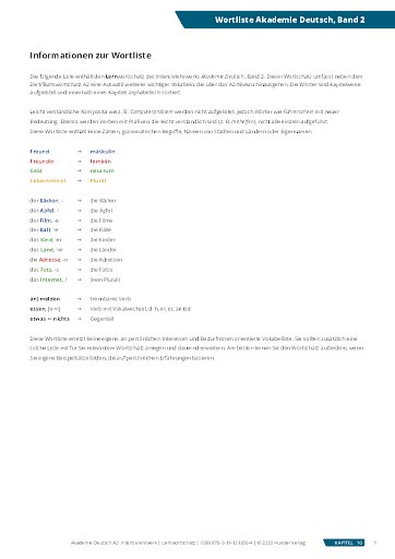 Wortliste Band 2