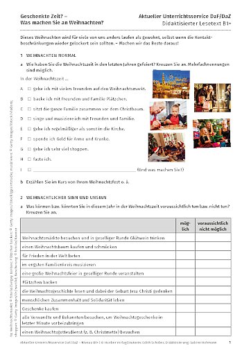 Geschenkte Zeit? – Was machen Sie an Weihnachten?