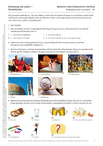 Besinnung mal anders – Plastikfasten