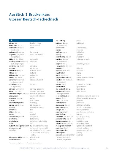 AusBlick 1 slovníček 