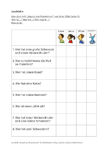 Besuch aus Planetanien – Leseblatt 04