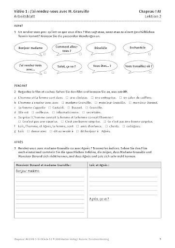 Vidéo 1 : J'ai rendez-vous avec M. Granville