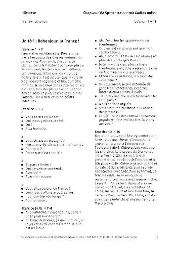  Sprachtrainer – Chapeau ! A2