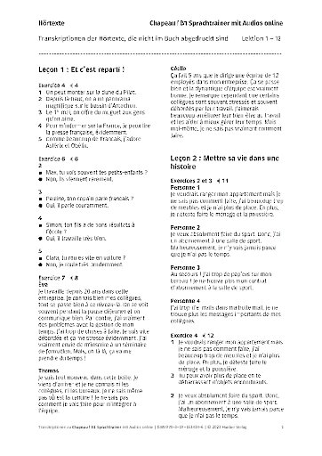  Sprachtrainer – Chapeau ! B1