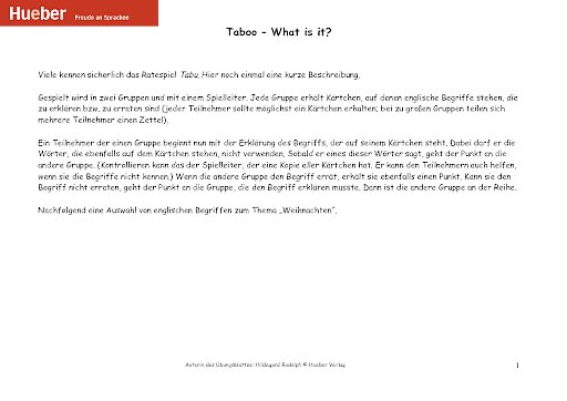 Taboo – What is it?