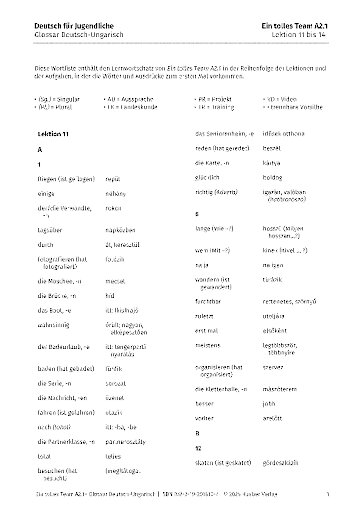 Glossar Deutsch-Ungarisch