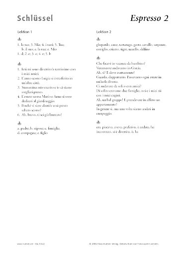 Lösungsschlüssel zum Arbeitsblatt Lektion 1 und 2