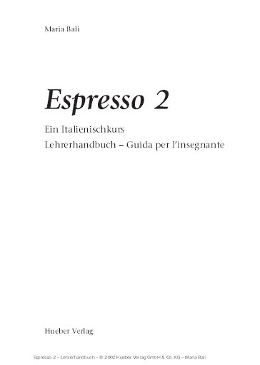 Lehrerhandbuch, Espresso 2