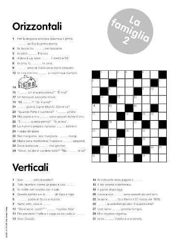 Das Kreuzworträtsel La famiglia