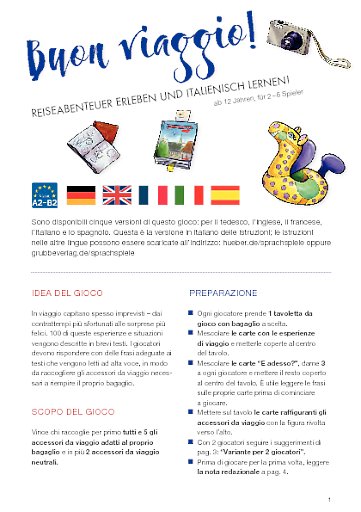 Spielanleitung Italienisch