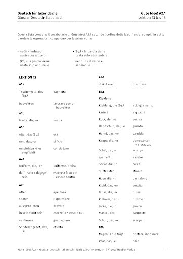 Glossar Deutsch-Italienisch