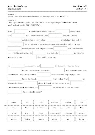 Kopiervorlage: Artur, der Busfahrer