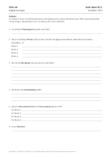 Kopiervorlage: Film ab!