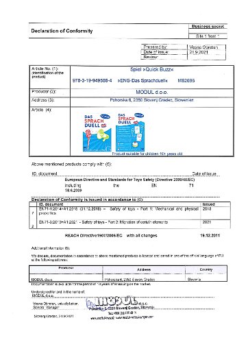 Konformitätserklärung