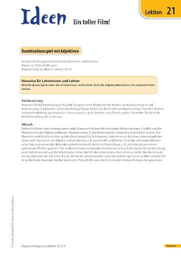 Kombinationsspiel mit Adjektiven