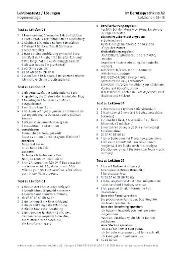 Lösungen – Lektionstest