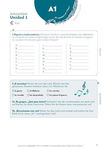 Arbeitsblatt – Kurs