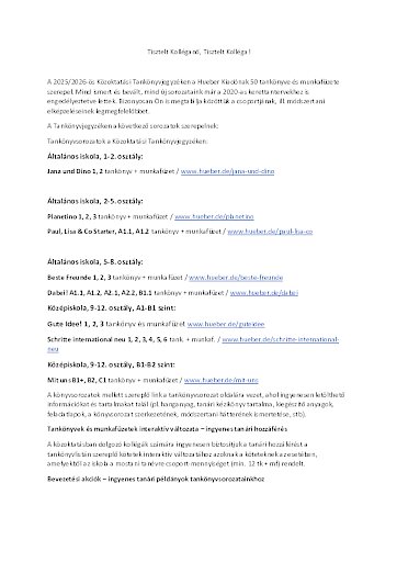 Közoktatási tankönyvjegyzék