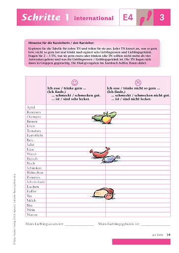 Kopiervorlage zu Lektion 3, E4