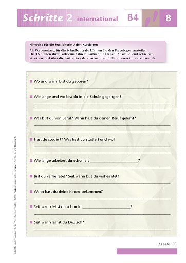 Kopiervorlage zu Lektion 8, B4