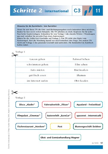 Kopiervorlage zu Lektion 11, C3