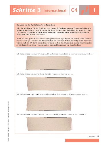 Kopiervorlage zu Lektion 1, C4