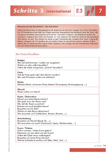 Kopiervorlage zu Lektion 7, E3