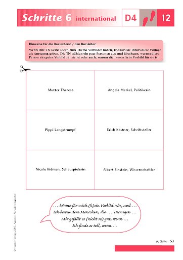 Kopiervorlage zu Lektion 12, D4