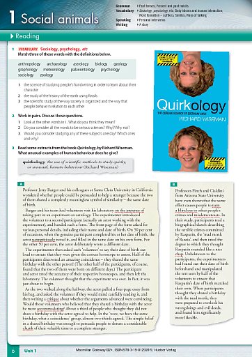 Student's Book, Unit 1: Social animals