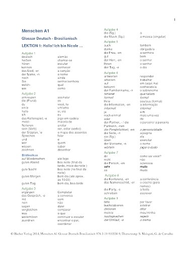 Glossário Menschen A1