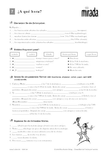 Übungsblätter zu Lektion 7 und 8